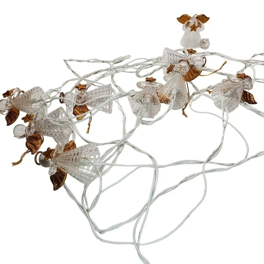 Vtg 2003 Avon Eight Angels String Lights Christmas Cherub Tested Working Y2K